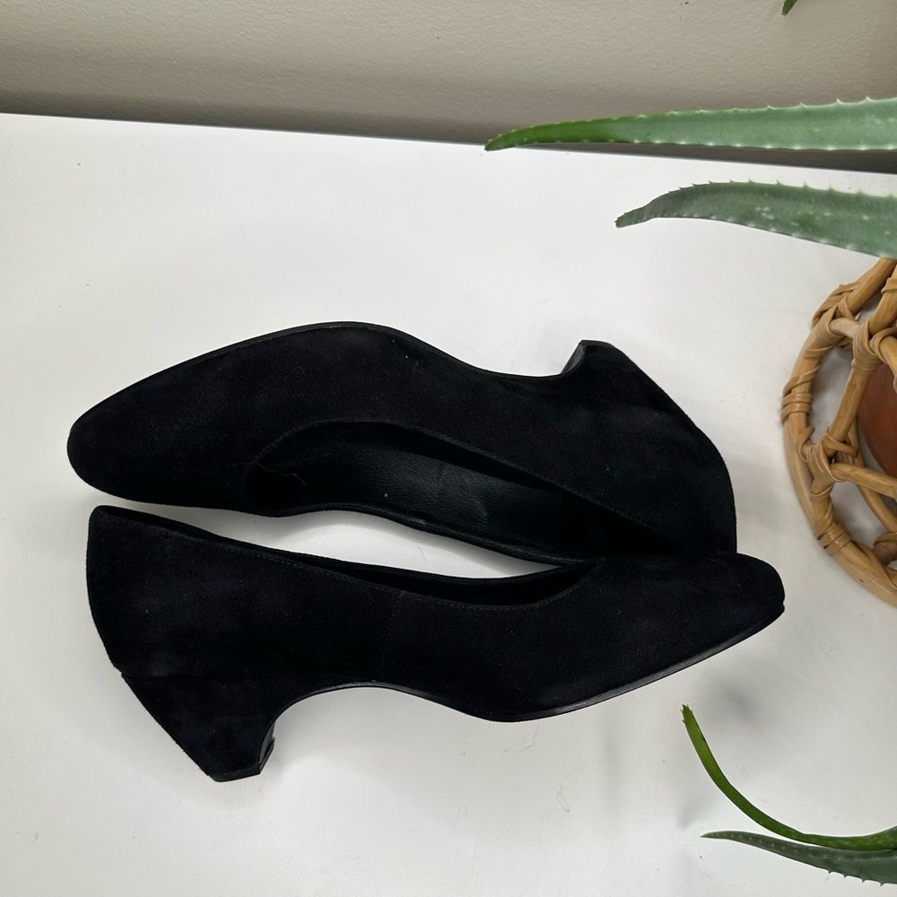 Eileen Fisher Black Suede Wedge Heels Vero Cuoio Made in Italy NWT Size 9.5 - Picture 8 of 13